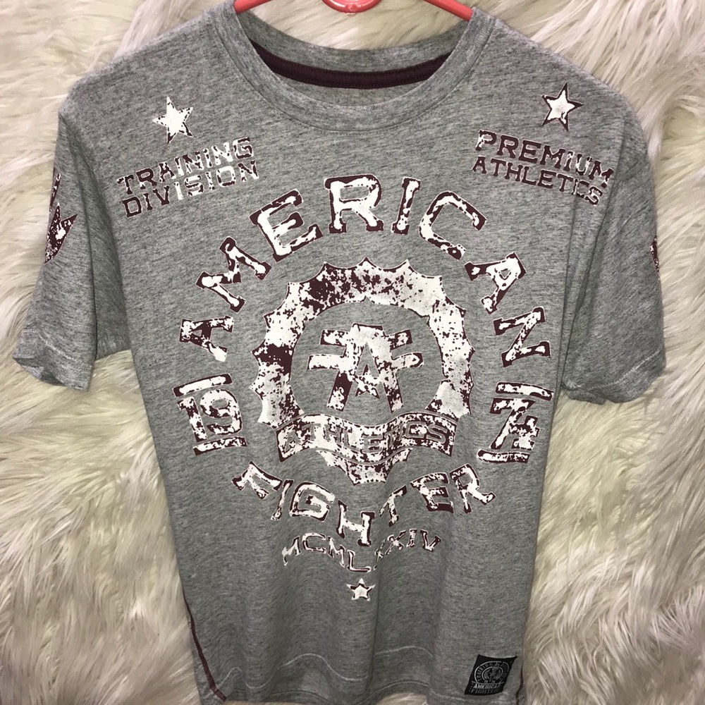 Grey American fighter shirt